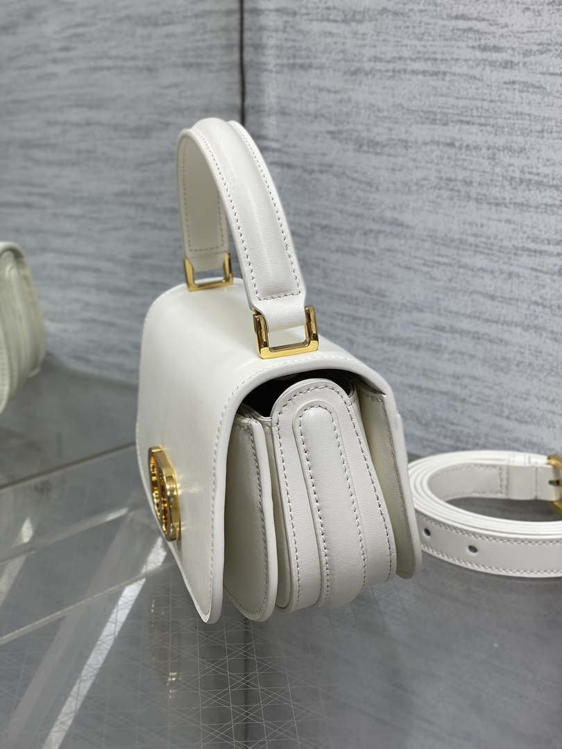 Dior M9370 Small 30 Montaigne Avenue Top Handle Bag White Ribbed Calfskin - Default Title - View 4