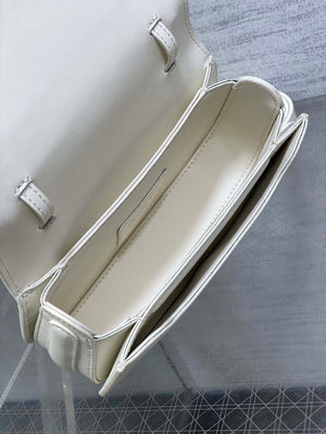 Dior M9370 Small 30 Montaigne Avenue Top Handle Bag White Ribbed Calfskin - Default Title - View 7