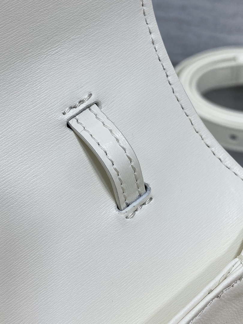 Dior M9370 Small 30 Montaigne Avenue Top Handle Bag White Ribbed Calfskin
