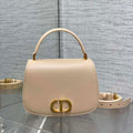 Dior M9371 Medium 30 Montaigne Avenue Top Handle Bag Apricot Ribbed Calfskin - Default Title - View 1
