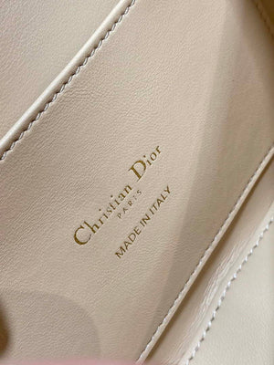 Dior M9371 Medium 30 Montaigne Avenue Top Handle Bag Apricot Ribbed Calfskin - Default Title - View 7