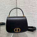 Dior M9371 Medium 30 Montaigne Avenue Top Handle Bag Black Ribbed Calfskin - Default Title - View 1