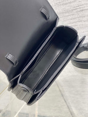 Dior M9371 Medium 30 Montaigne Avenue Top Handle Bag Black Ribbed Calfskin - Default Title - View 7