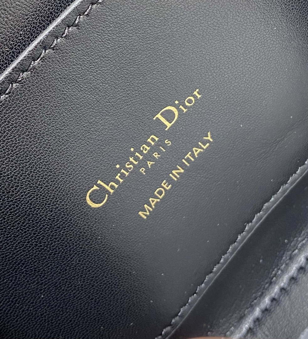 Dior M9371 Medium 30 Montaigne Avenue Top Handle Bag Black Ribbed Calfskin