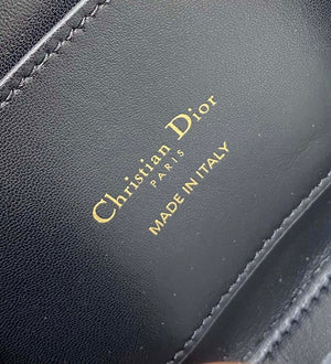 Dior M9371 Medium 30 Montaigne Avenue Top Handle Bag Black Ribbed Calfskin - Default Title - View 8