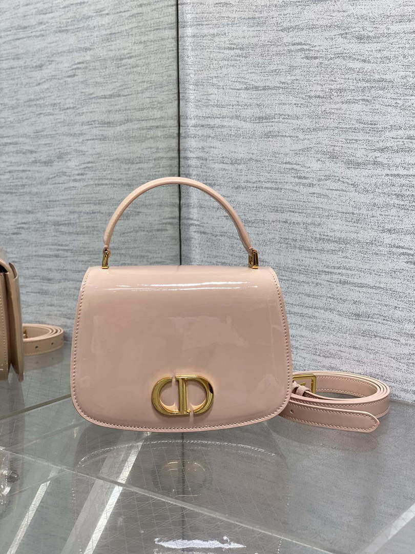 Dior M9371 Medium 30 Montaigne Avenue Top Handle Bag Light Pink Patent leather