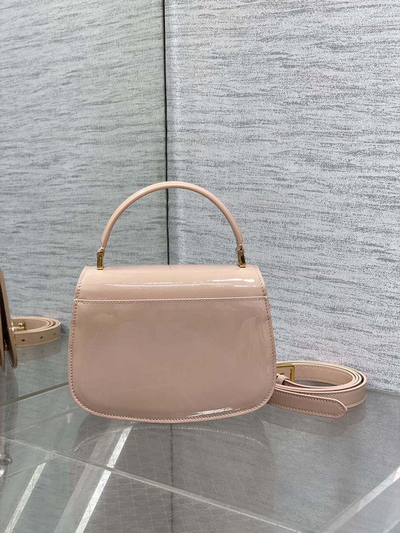Dior M9371 Medium 30 Montaigne Avenue Top Handle Bag Light Pink Patent leather