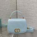 Dior M9371 Medium 30 Montaigne Avenue Top Handle Bag Blue Patent leather - Default Title - View 1