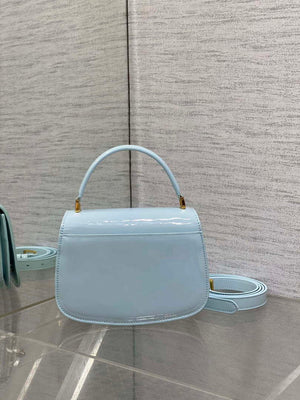 Dior M9371 Medium 30 Montaigne Avenue Top Handle Bag Blue Patent leather - Default Title - View 3