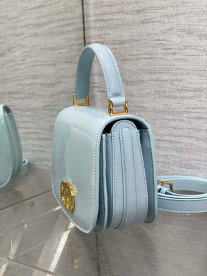 Dior M9371 Medium 30 Montaigne Avenue Top Handle Bag Blue Patent leather - Default Title - View 4