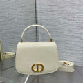 Dior M9371 Medium 30 Montaigne Avenue Top Handle Bag Beige Patent leather - Default Title - View 1