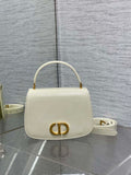 Dior M9371 Medium 30 Montaigne Avenue Top Handle Bag Beige Patent leather