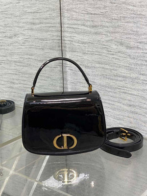 Dior M9371 Medium 30 Montaigne Avenue Top Handle Bag Black Patent leather - Default Title - View 1