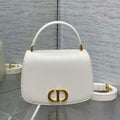 Dior M9371 Medium 30 Montaigne Avenue Top Handle Bag Beige Ribbed Calfskin - Default Title - View 1