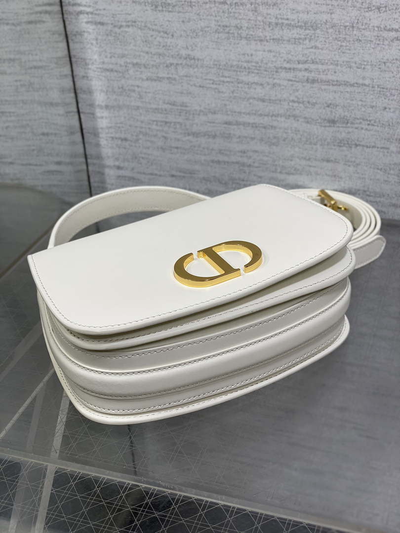 Dior M9371 Medium 30 Montaigne Avenue Top Handle Bag Beige Ribbed Calfskin
