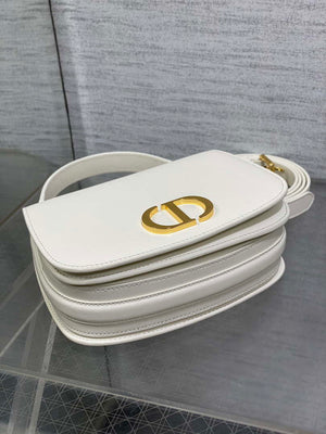 Dior M9371 Medium 30 Montaigne Avenue Top Handle Bag Beige Ribbed Calfskin - Default Title - View 6