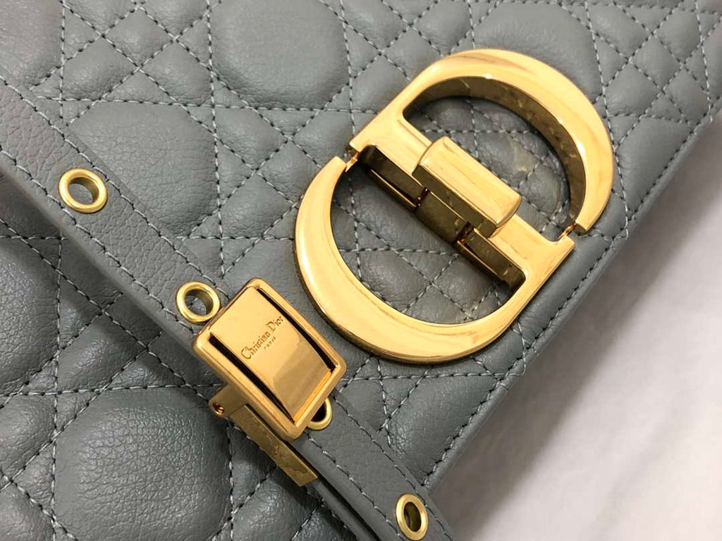 Dior Medium Caro Bag Calfskin M9242 Gray