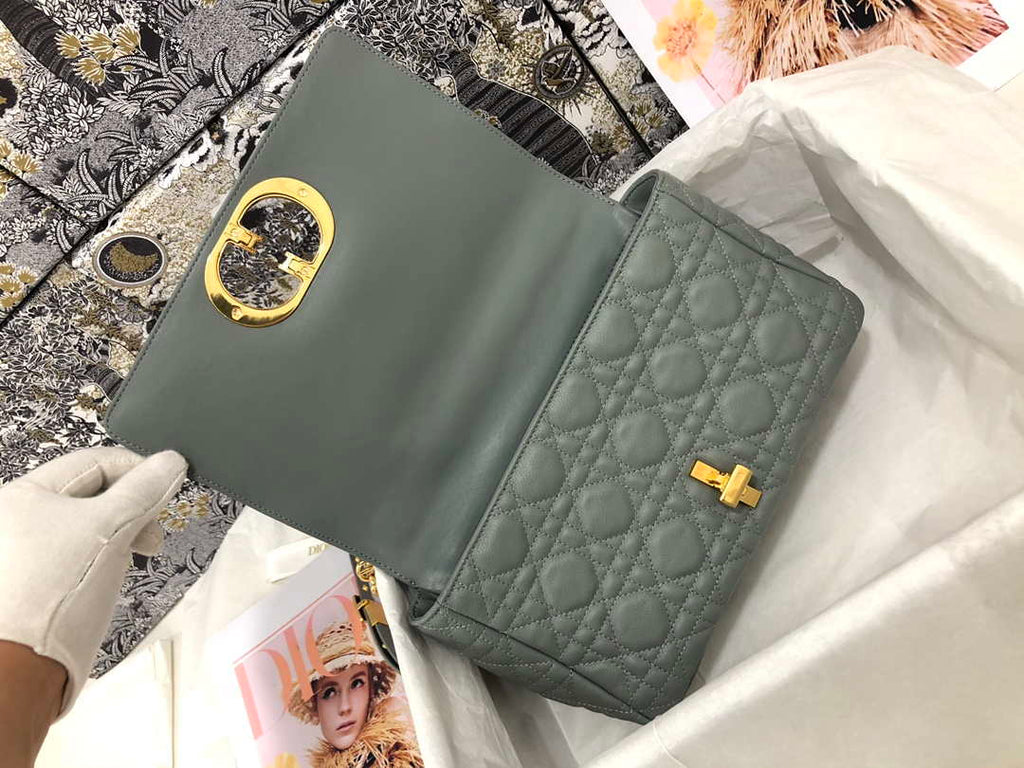 Dior Medium Caro Bag Calfskin M9242 Gray