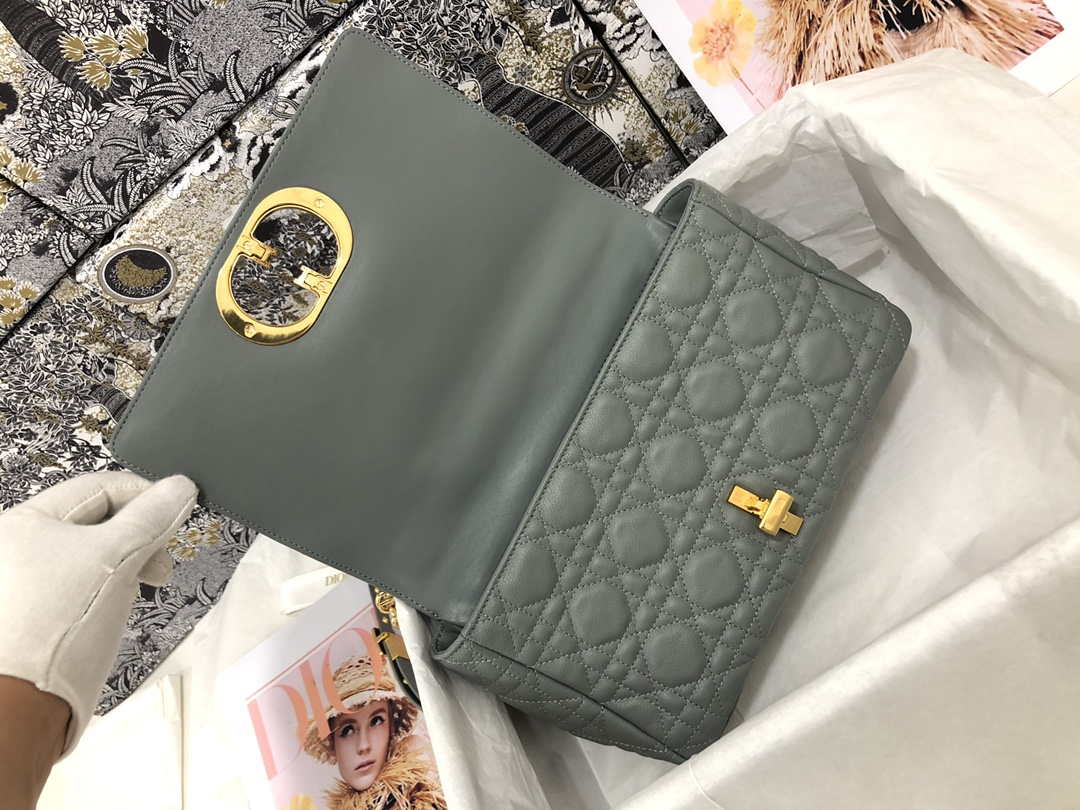 Dior Medium Caro Bag Calfskin M9242 Gray