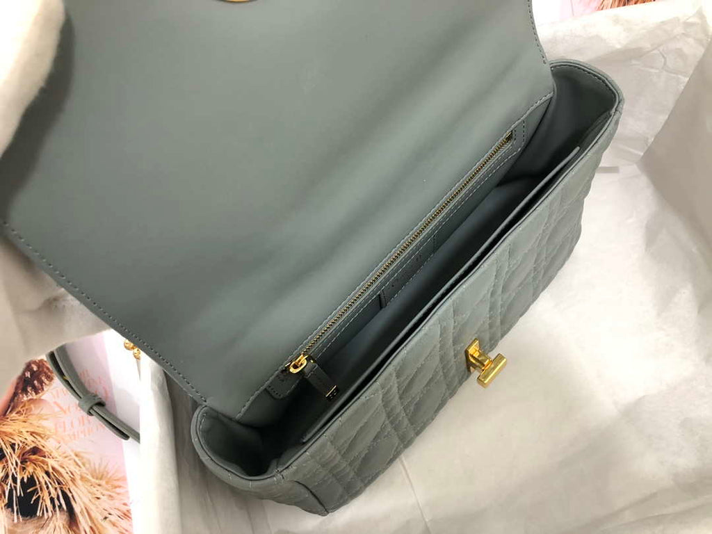 Dior Medium Caro Bag Calfskin M9242 Gray