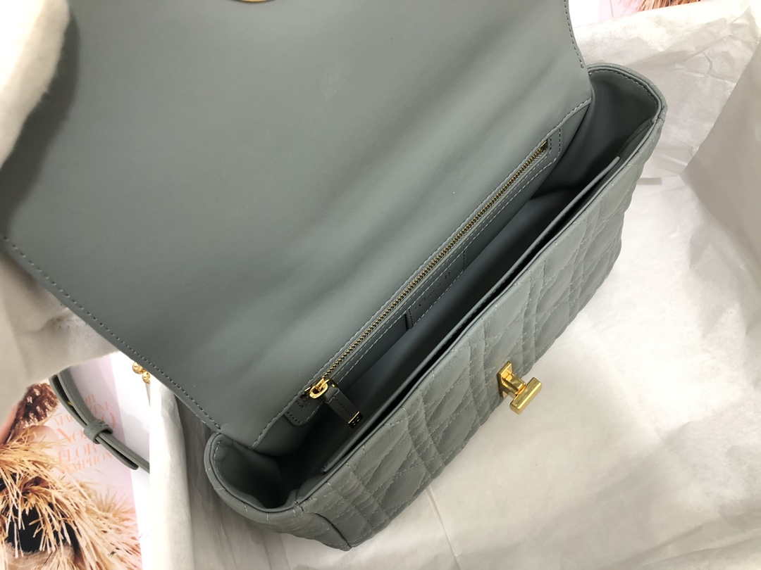 Dior Medium Caro Bag Calfskin M9242 Gray - Default Title - View 8