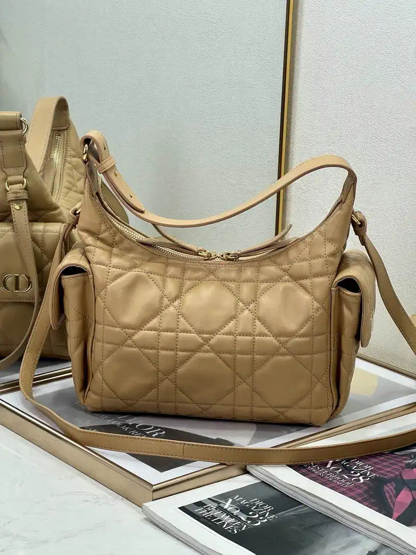 Dior Medium D-Dream Bag M6323 Caramel Macrocannage Lambskin