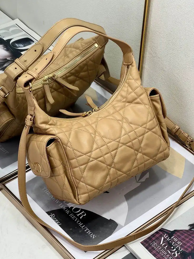 Dior Medium D-Dream Bag M6323 Caramel Macrocannage Lambskin