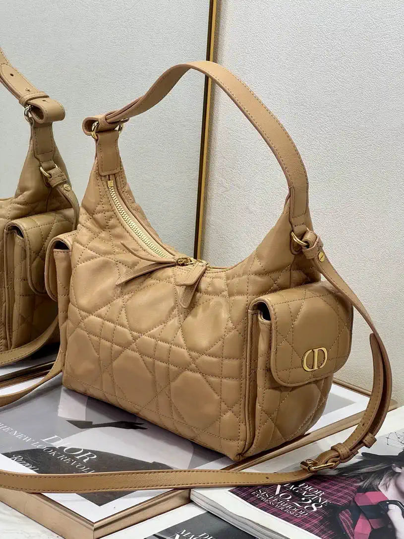 Dior Medium D-Dream Bag M6323 Caramel Macrocannage Lambskin