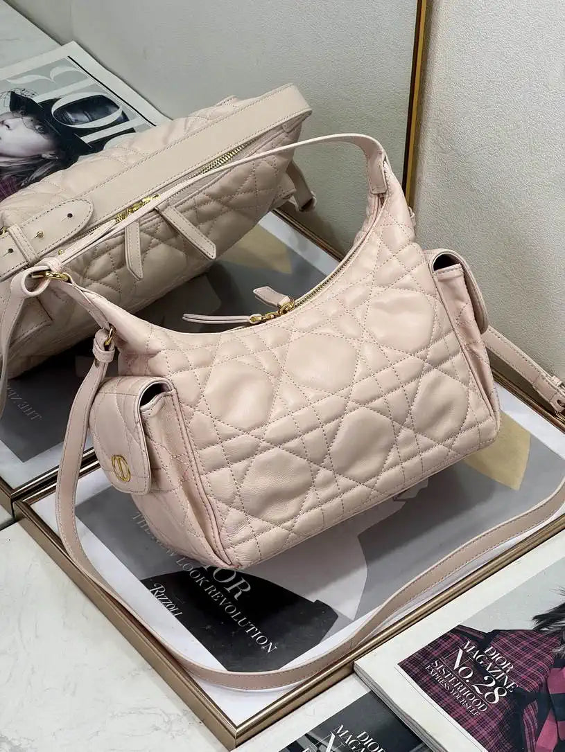 Dior Medium D-Dream Bag M6323 Pink Macrocannage Lambskin