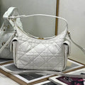 Dior Medium D-Dream Bag M6323 White Macrocannage Lambskin