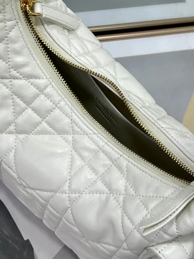 Dior Medium D-Dream Bag M6323 White Macrocannage Lambskin