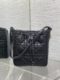 Dior Medium D-Motion Bag M2852 Black Macrocannage Lambskin
