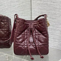 Dior Medium D-Motion Bag M2852 Wine Red Macrocannage Lambskin