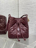 Dior Medium D-Motion Bag M2852 Wine Red Macrocannage Lambskin