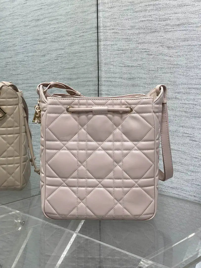 Dior Medium D-Motion Bag M2852 Pink Macrocannage Lambskin