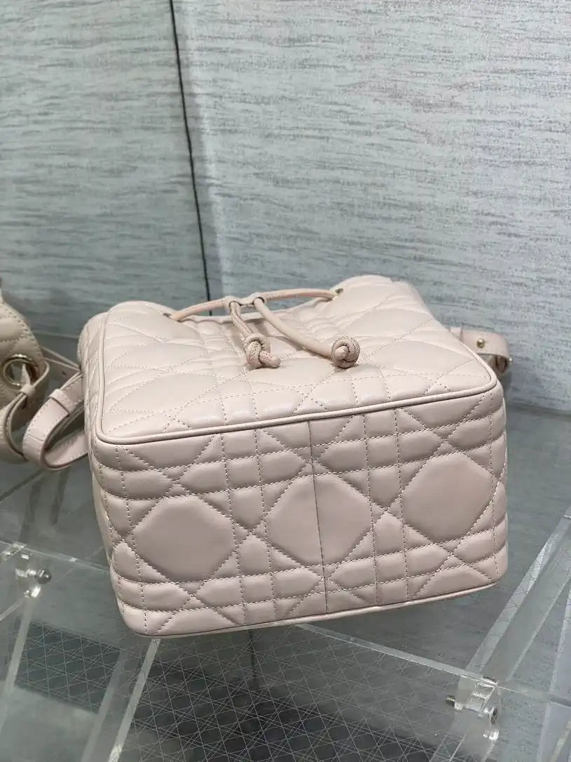 Dior Medium D-Motion Bag M2852 Pink Macrocannage Lambskin