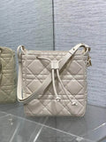 Dior Medium D-Motion Bag M2852 Ivory Macrocannage Lambskin