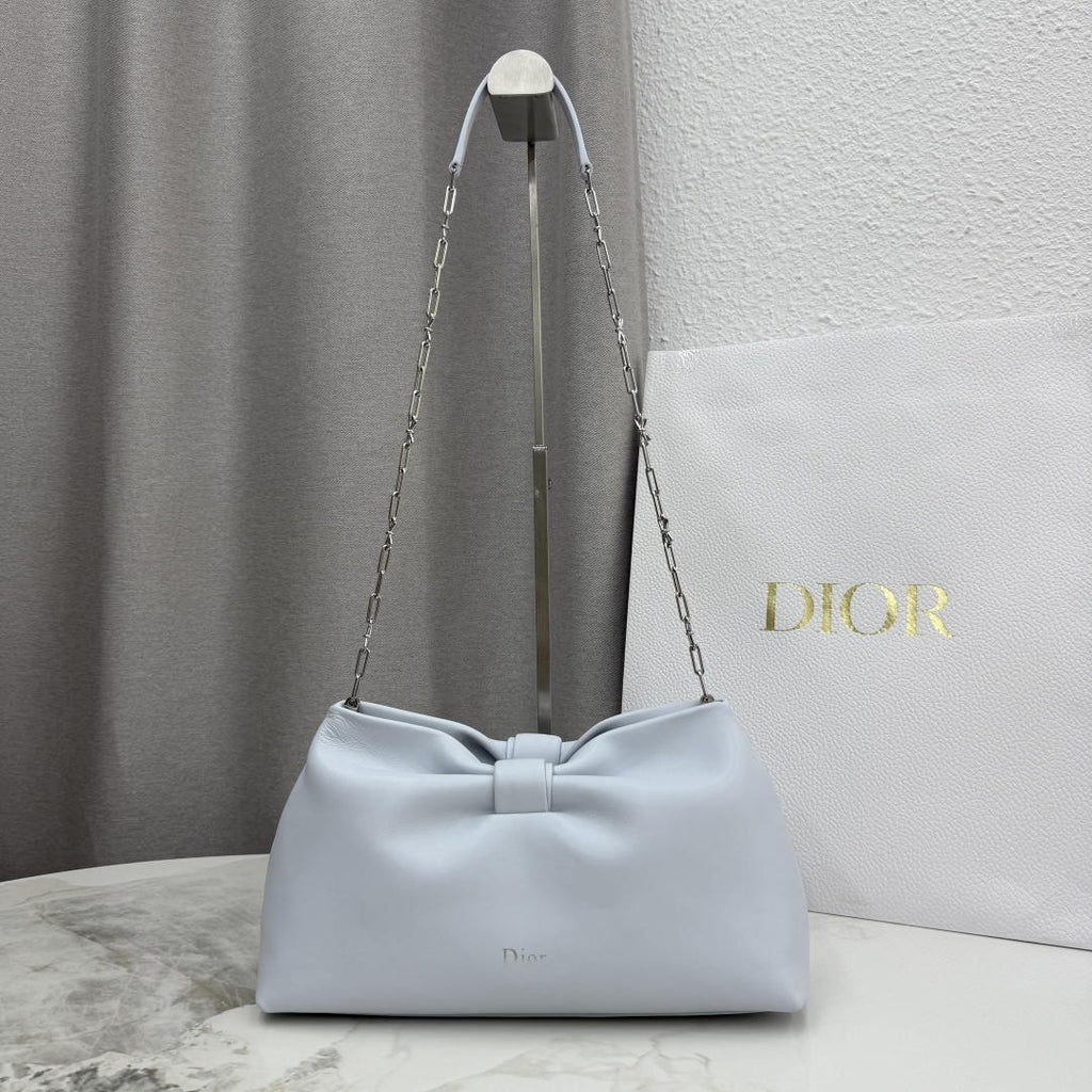 Dior Medium Dior Bow Bag M0714OUQO_M900 Light Blue Lambskin