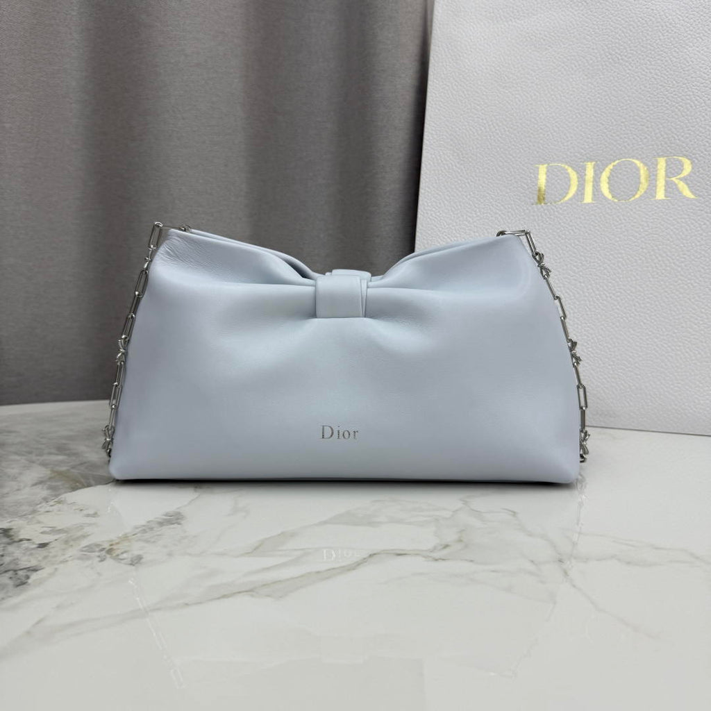 Dior Medium Dior Bow Bag M0714OUQO_M900 Light Blue Lambskin
