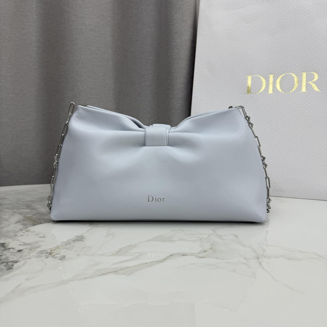 Dior Medium Dior Bow Bag M0714OUQO_M900 Light Blue Lambskin