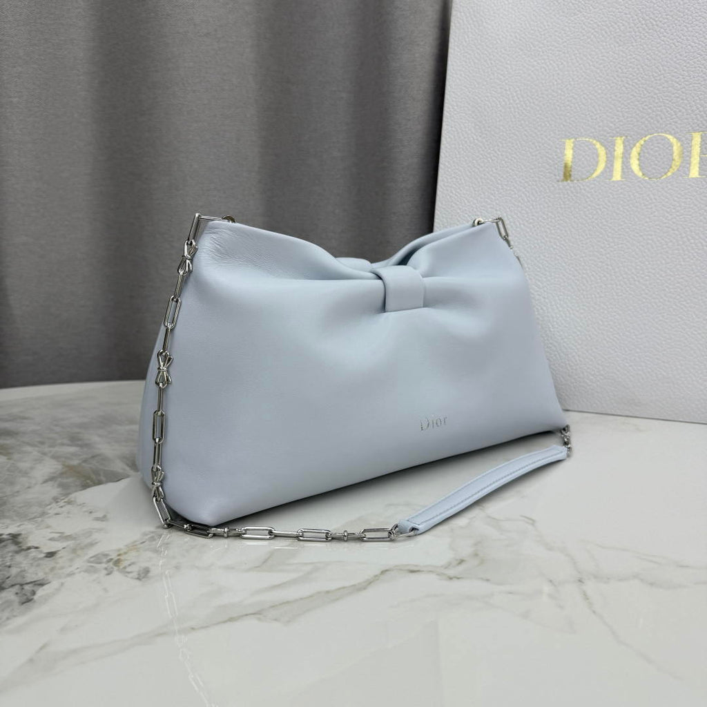 Dior Medium Dior Bow Bag M0714OUQO_M900 Light Blue Lambskin