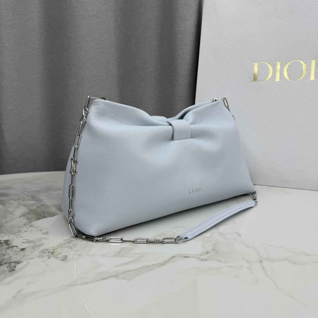 Dior Medium Dior Bow Bag M0714OUQO_M900 Light Blue Lambskin - Default Title - View 3