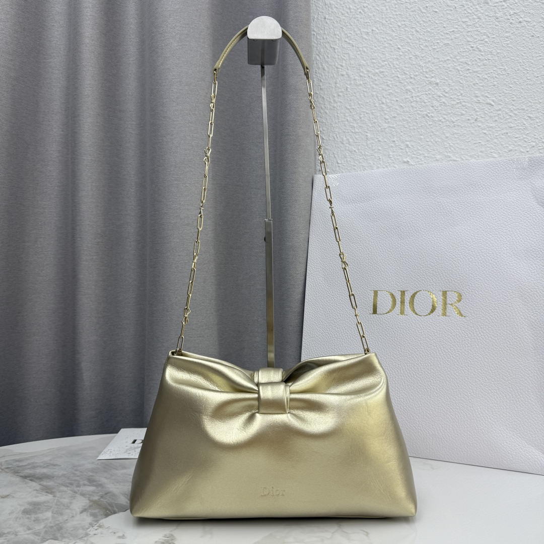 Dior Medium Dior Bow Bag M0714OUQO_M900 Gold Lambskin