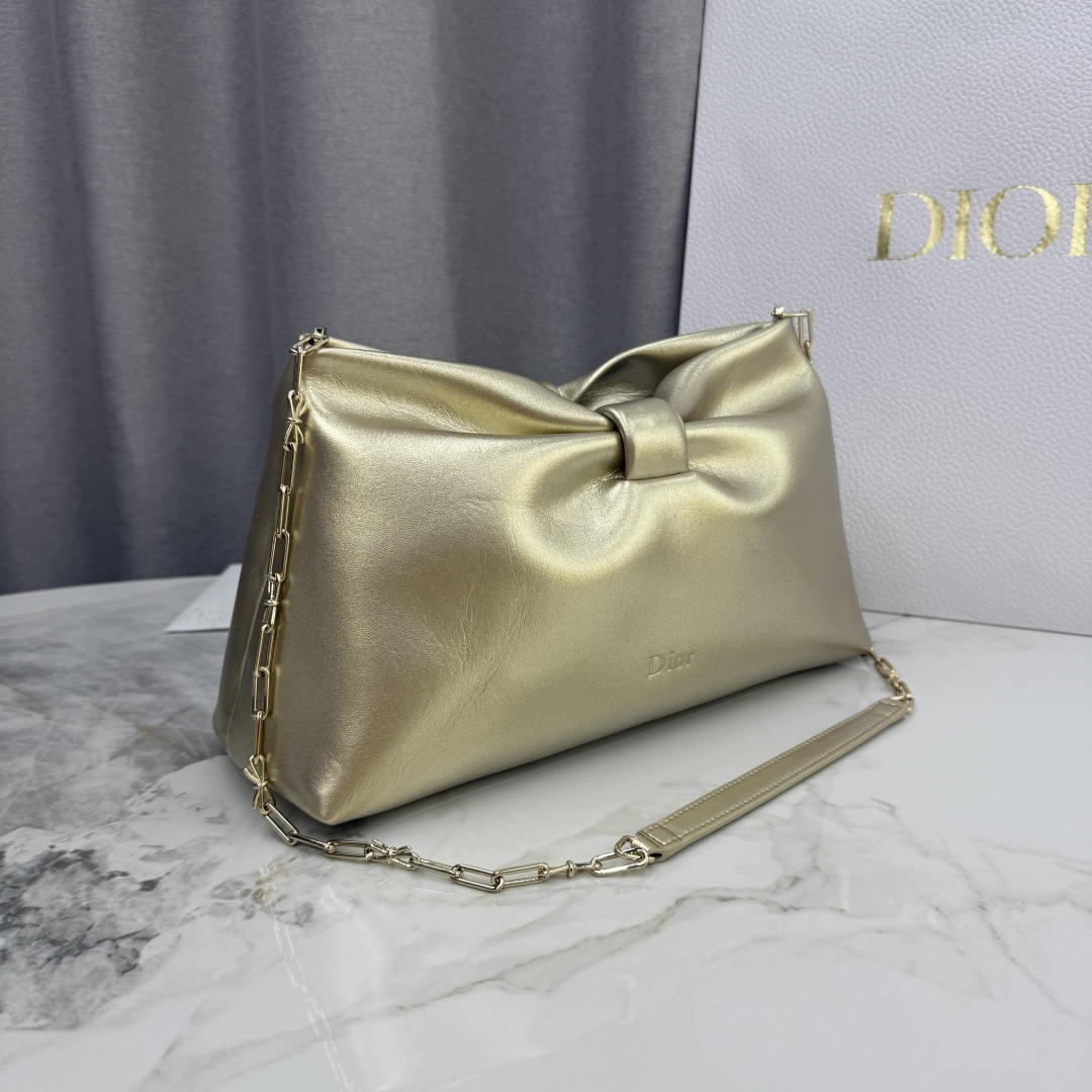 Dior Medium Dior Bow Bag M0714OUQO_M900 Gold Lambskin - Default Title - View 3