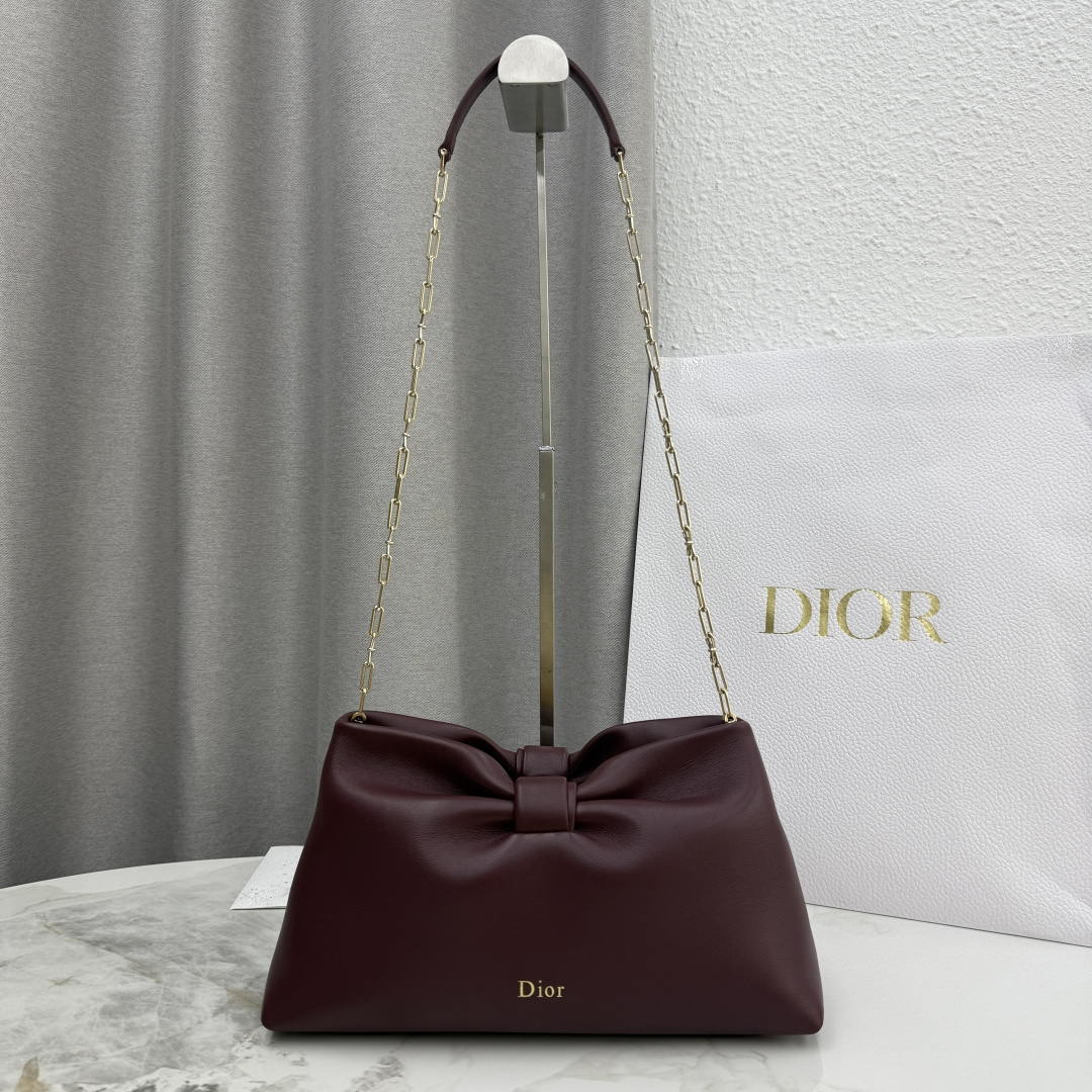 Dior Medium Dior Bow Bag M0714OUQO_M900 Wine Red Lambskin