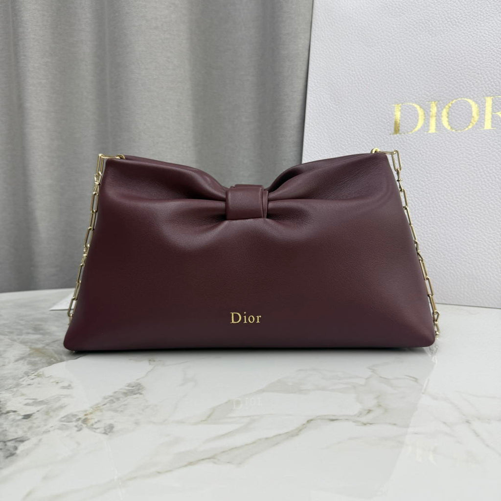 Dior Medium Dior Bow Bag M0714OUQO_M900 Wine Red Lambskin