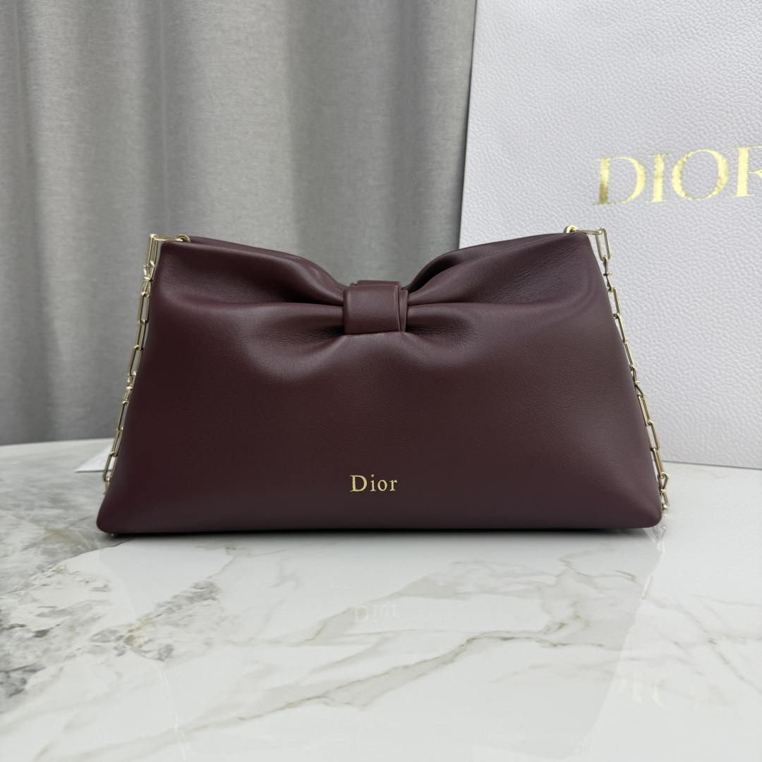 Dior Medium Dior Bow Bag M0714OUQO_M900 Wine Red Lambskin