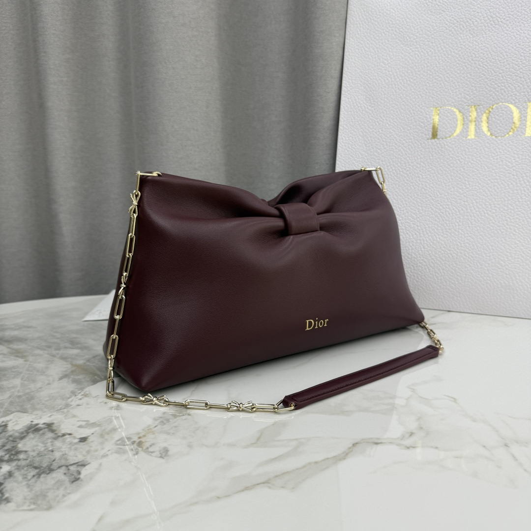 Dior Medium Dior Bow Bag M0714OUQO_M900 Wine Red Lambskin - Default Title - View 3