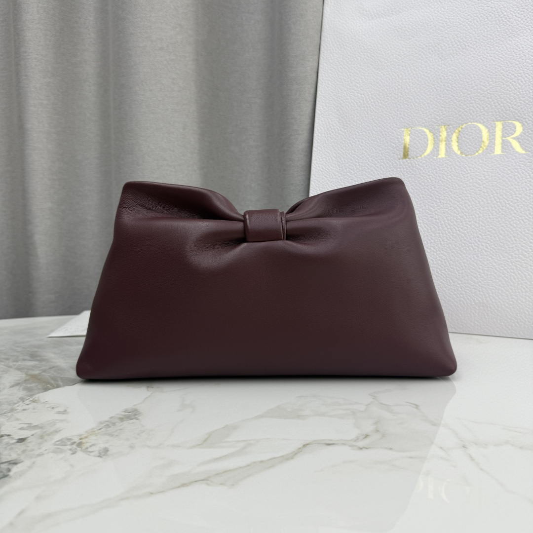 Dior Medium Dior Bow Bag M0714OUQO_M900 Wine Red Lambskin