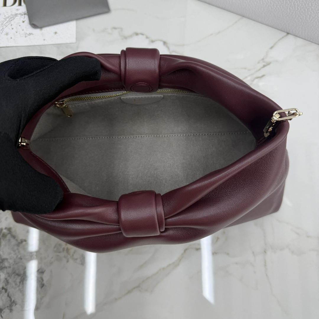 Dior Medium Dior Bow Bag M0714OUQO_M900 Wine Red Lambskin - Default Title - View 8